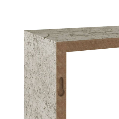 Wall Cube Shelf Set of 3 Concrete Gray MDF