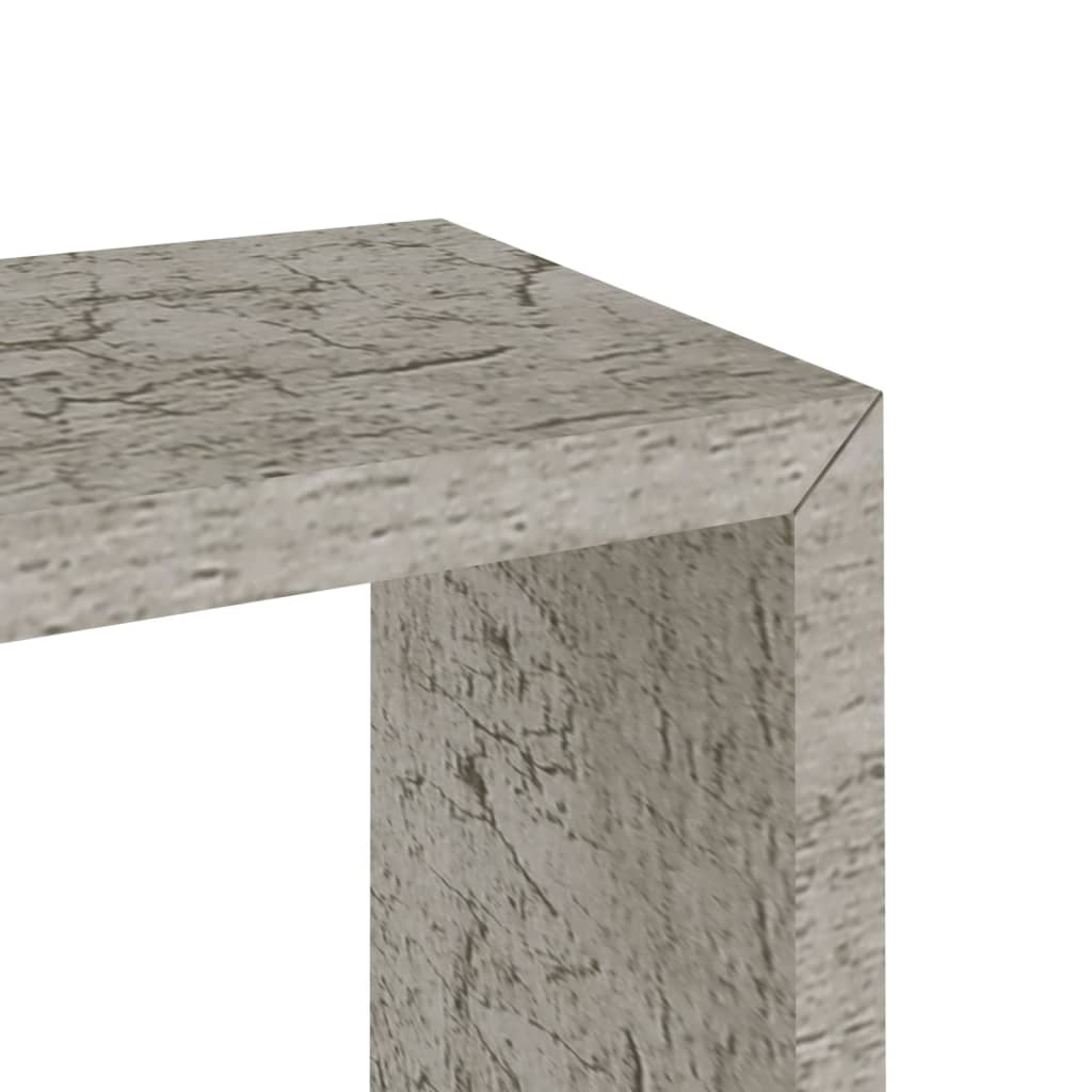 Wall Cube Shelf Set of 3 Concrete Gray MDF
