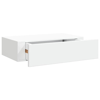 Wall-mounted Drawer Shelf White 40x23.5x10 cm MDF