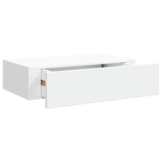 Wall-mounted Drawer Shelf White 40x23.5x10 cm MDF
