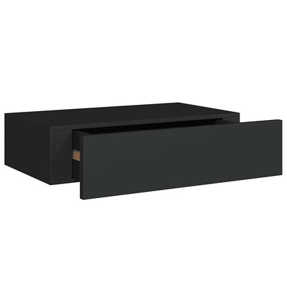 Drawer Shelf | Black | MDF | Compact | Wall-Mounted Drawer Shelf