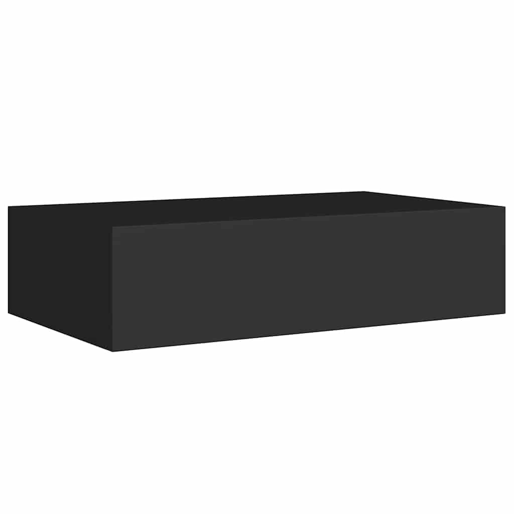 Drawer Shelf | Black | MDF | Compact | Wall-Mounted Drawer Shelf