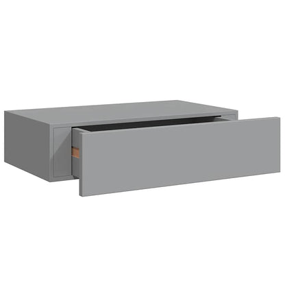 Drawer Shelf | Grey | MDF, metal | Compact | Floating Shelf | Rectangular