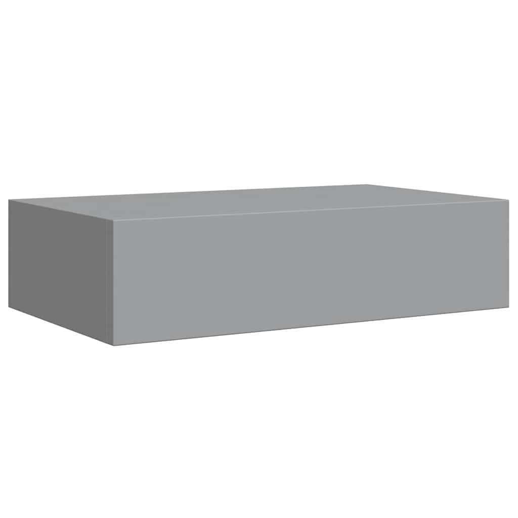 Drawer Shelf | Grey | MDF, metal | Compact | Floating Shelf | Rectangular