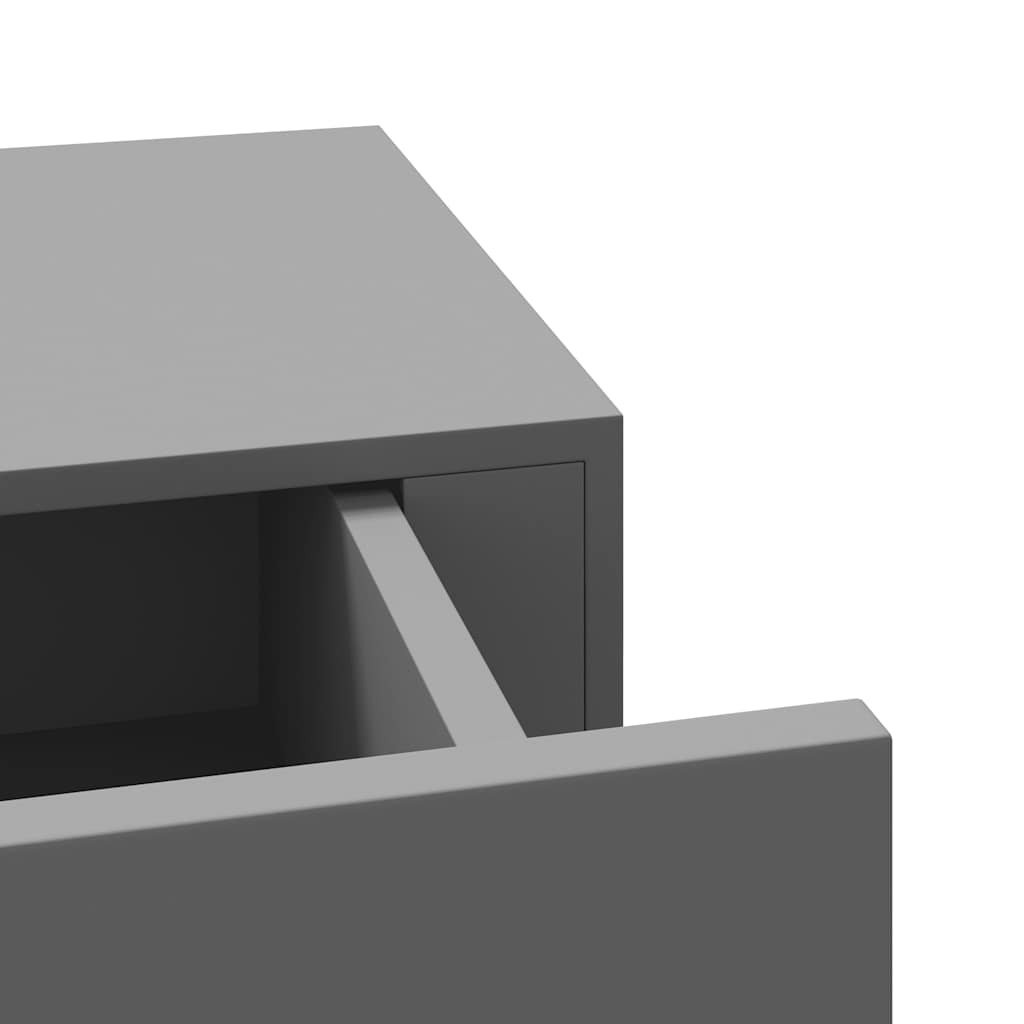 Drawer Shelf | Grey | MDF, metal | Compact | Floating Shelf | Rectangular