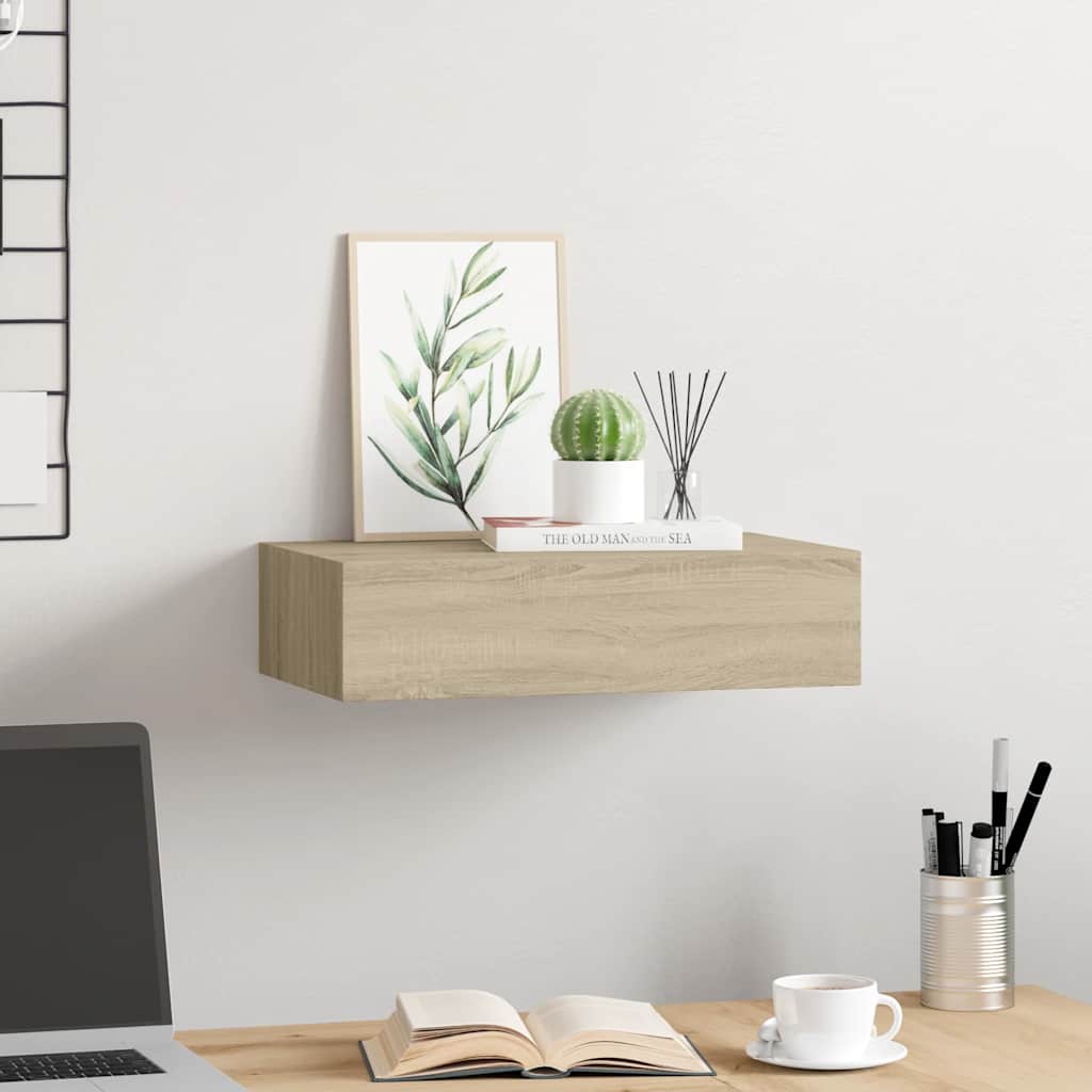 Drawer Shelf | Oak | MDF, metal | Medium | Wall mounting | Drawer Shelf
