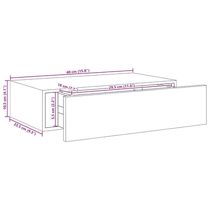 Drawer Shelf | Oak | MDF, metal | Medium | Wall mounting | Drawer Shelf
