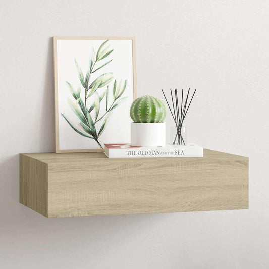 Wall-mounted Drawer Shelf Oak 40x23.5x10cm MDF
