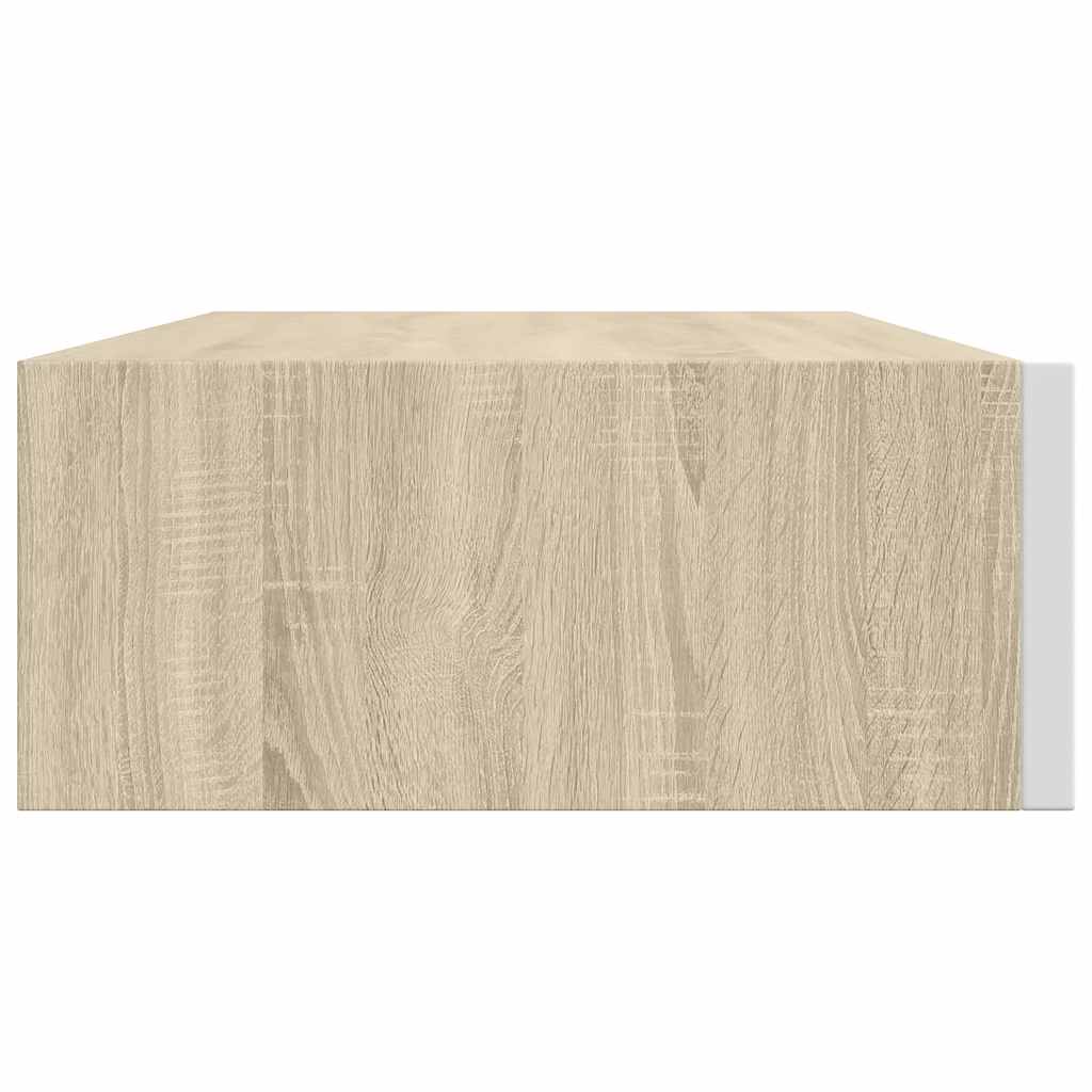 Drawer Shelf | Oak and White | MDF, Metal | Compact | Wall Shelf
