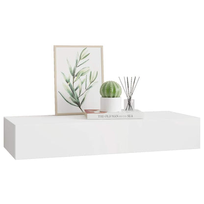 Drawer Shelf | White | MDF, metal | Compact | Wall-Mounted Shelf