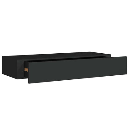 Drawer Shelf | Black | MDF, Metal | Compact | Wall-Mounted Drawer Shelf