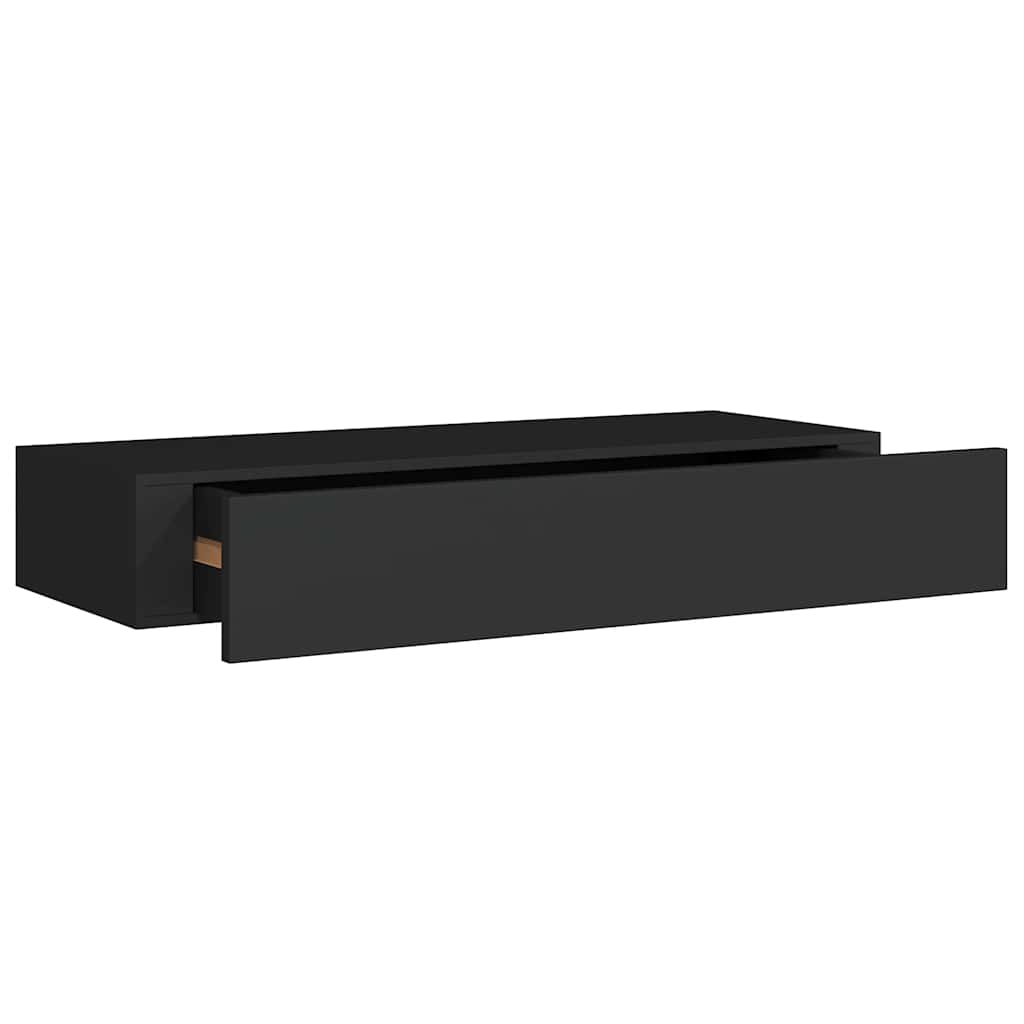 Wall-mounted Drawer Shelves 2 pcs Black 60x23.5x10cm MDF