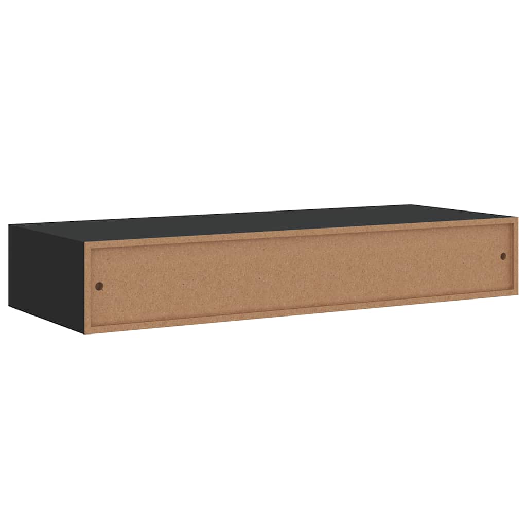Wall-mounted Drawer Shelves 2 pcs Black 60x23.5x10cm MDF