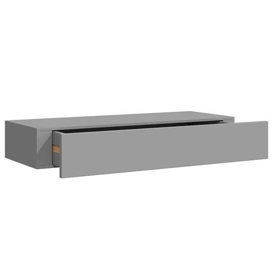 Wall-mounted Drawer Shelf Grey 60x23.5x10cm MDF