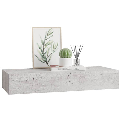 Wall-mounted Drawer Shelf Concrete Grey 60x23.5x10cm MDF