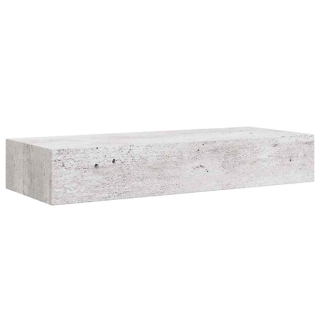 Wall-mounted Drawer Shelf Concrete Grey 60x23.5x10cm MDF