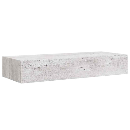Wall-mounted Drawer Shelf Concrete Grey 60x23.5x10cm MDF