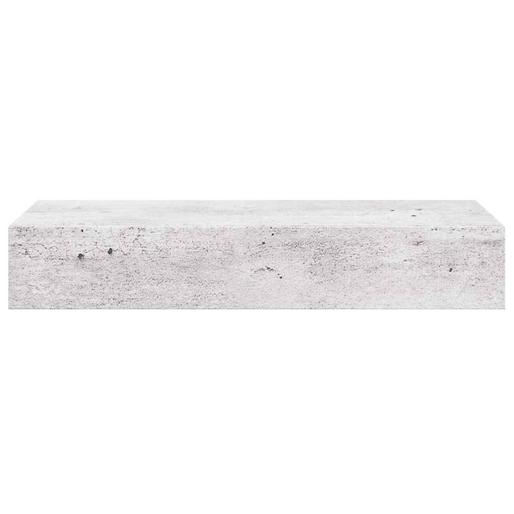 Wall-mounted Drawer Shelf Concrete Grey 60x23.5x10cm MDF