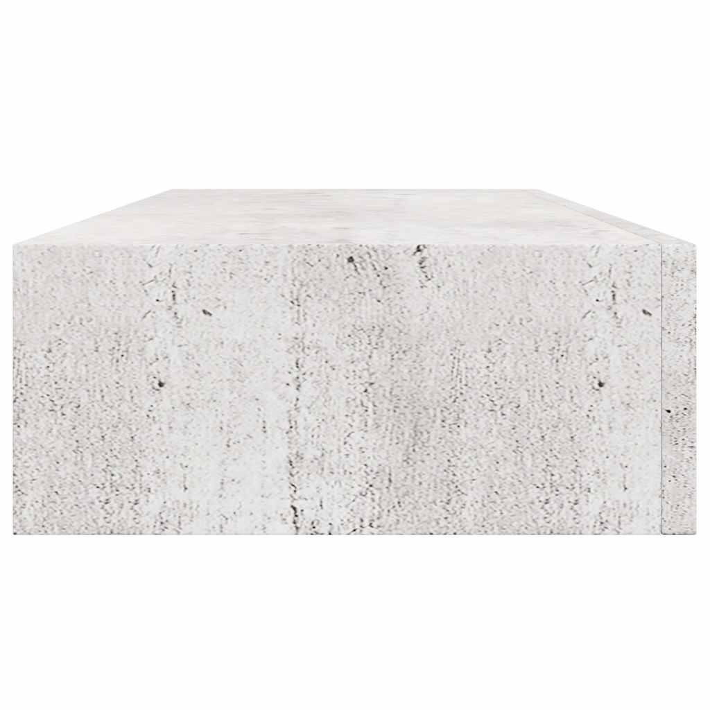 Wall-mounted Drawer Shelf Concrete Grey 60x23.5x10cm MDF