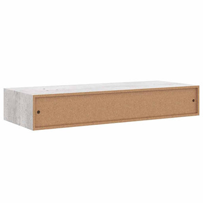 Wall-mounted Drawer Shelf Concrete Grey 60x23.5x10cm MDF