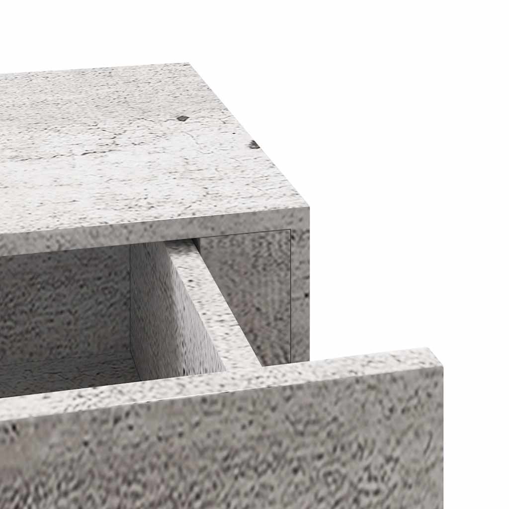 Wall-mounted Drawer Shelf Concrete Grey 60x23.5x10cm MDF