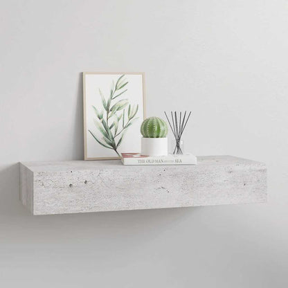 Wall-mounted Drawer Shelf Concrete Grey 60x23.5x10cm MDF