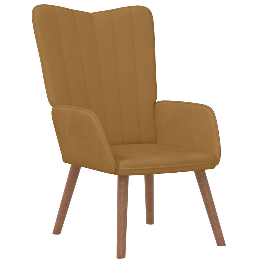 Relaxing Chair Brown Velvet