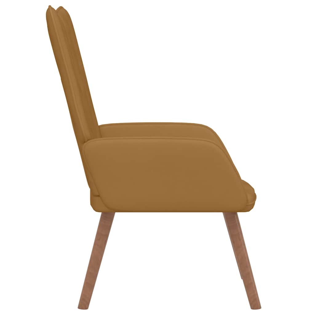 Relaxing Chair Brown Velvet