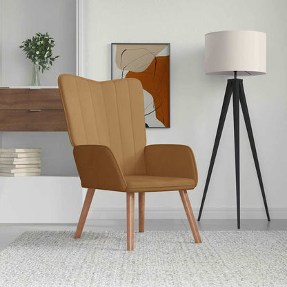 Relaxing Chair Brown Velvet
