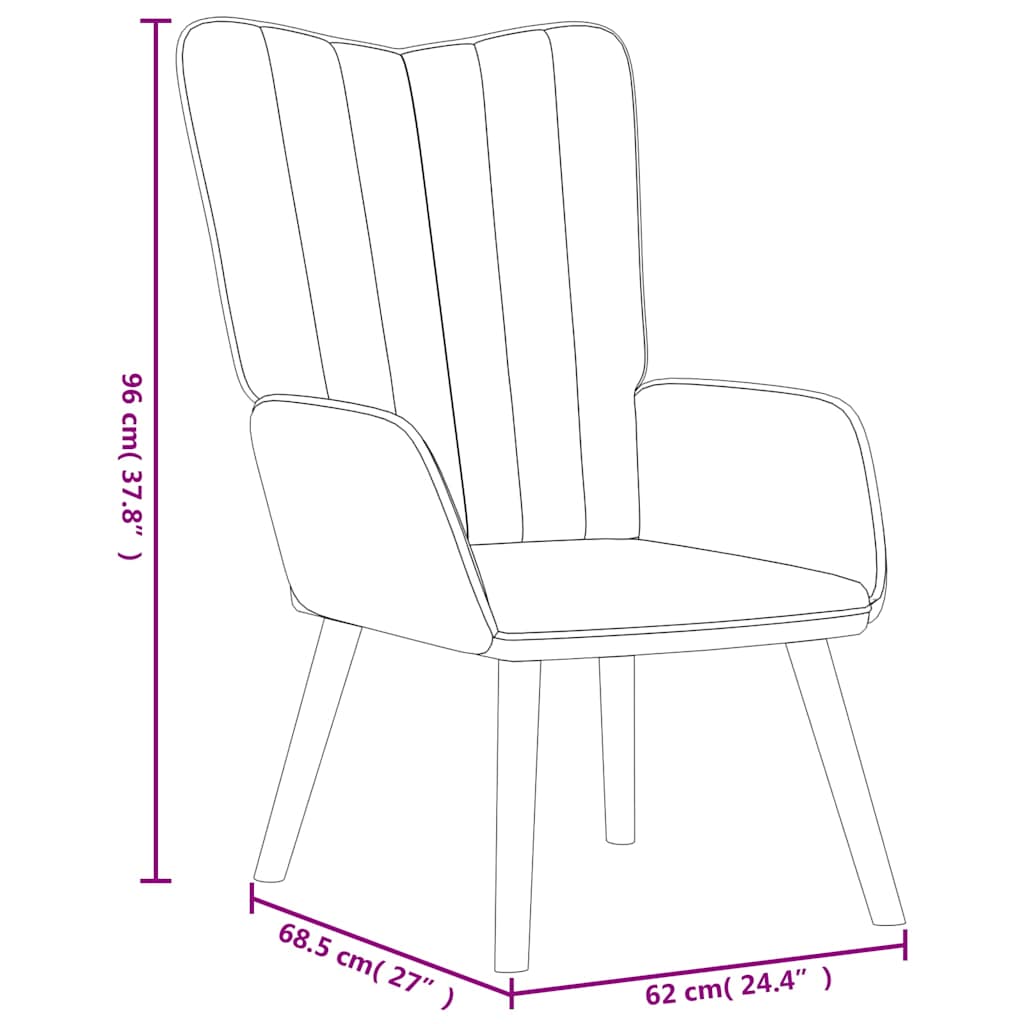 Relaxing Chair with a Stool Wine Red Velvet