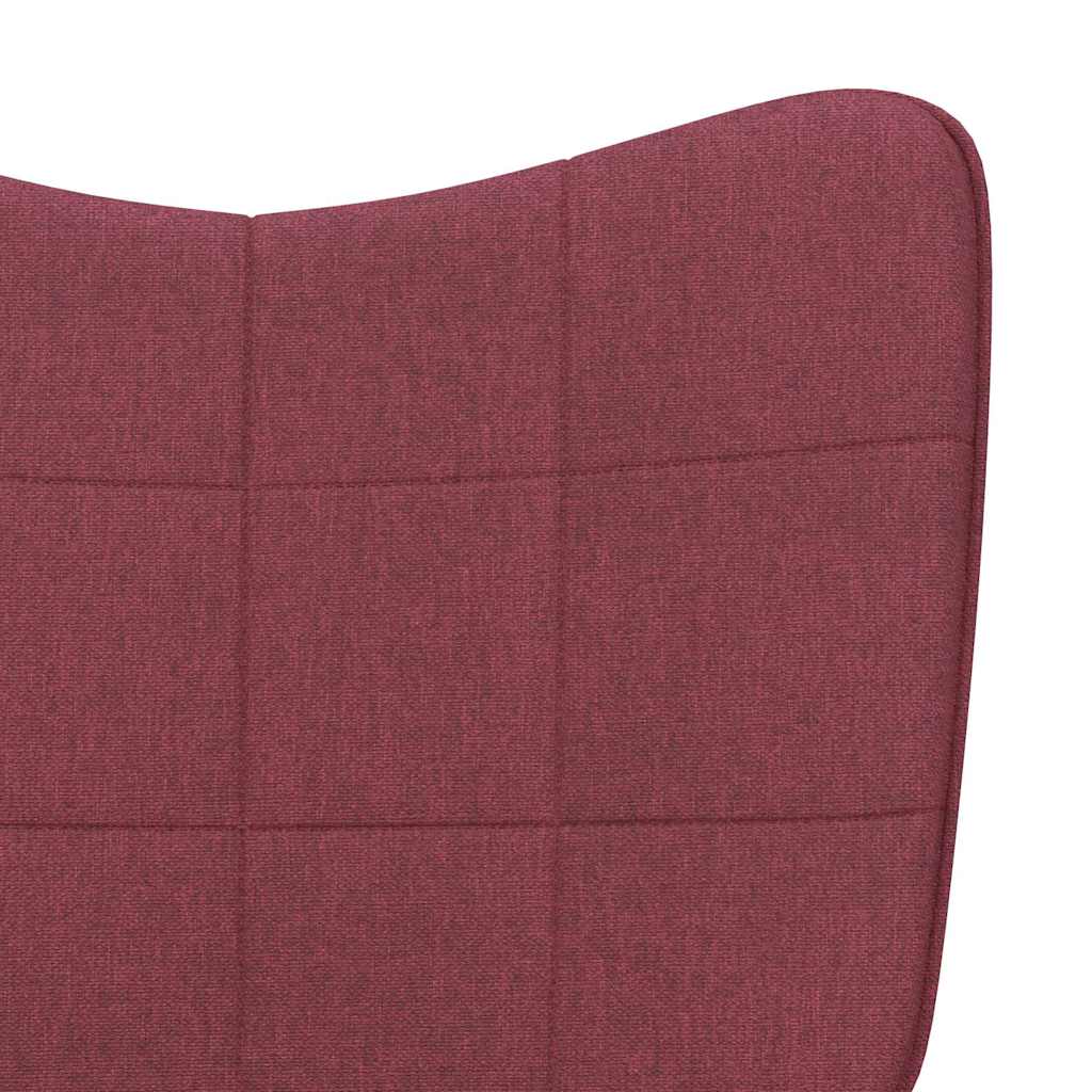Relaxing Chair with a Stool Wine Red Fabric