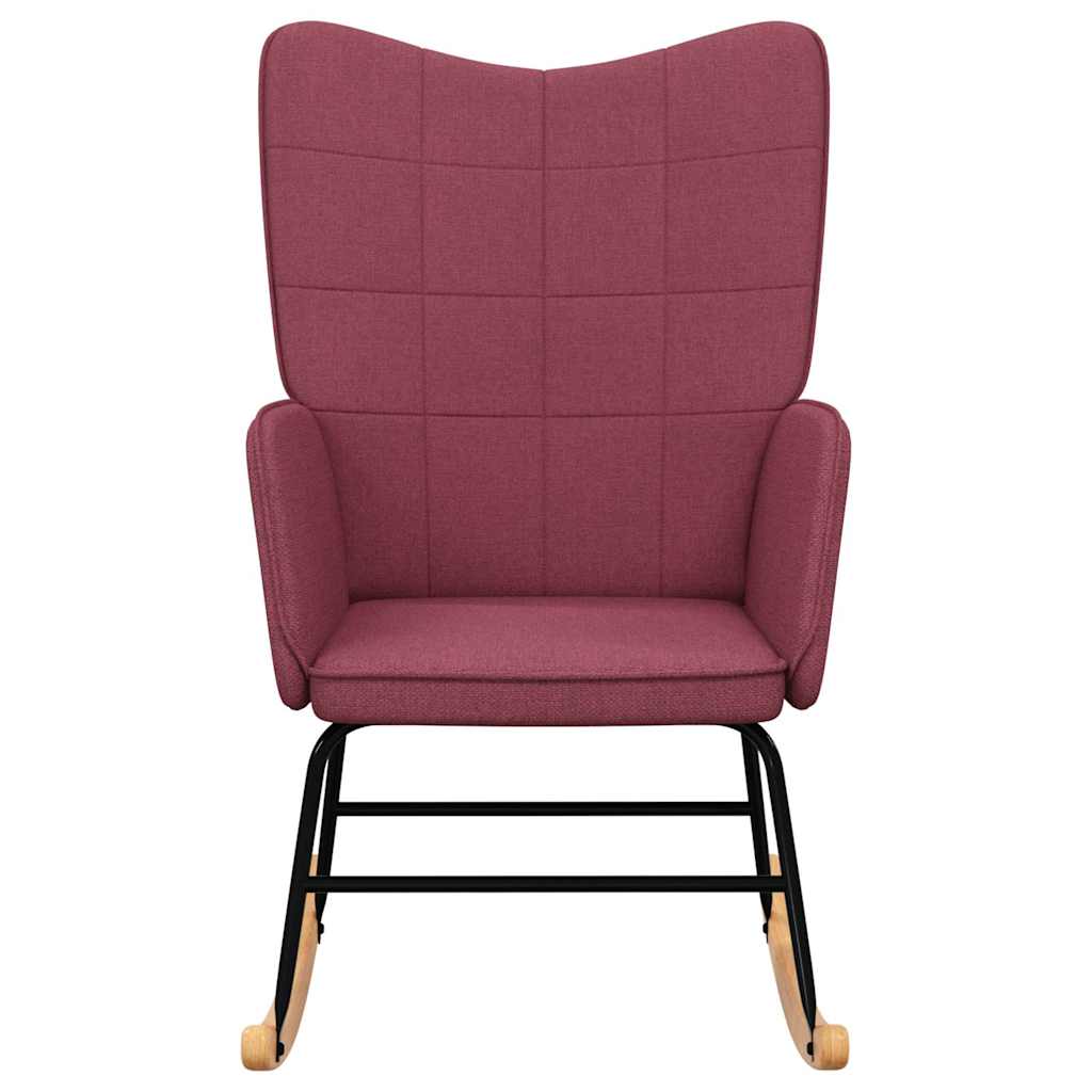 Rocking Chair Wine Red Fabric