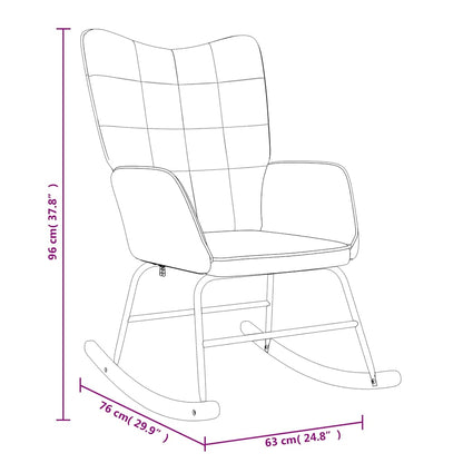 Rocking Chair Wine Red Fabric