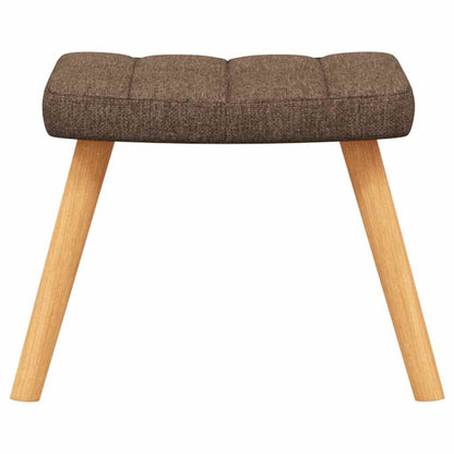Rocking Chair with a Stool Brown Fabric