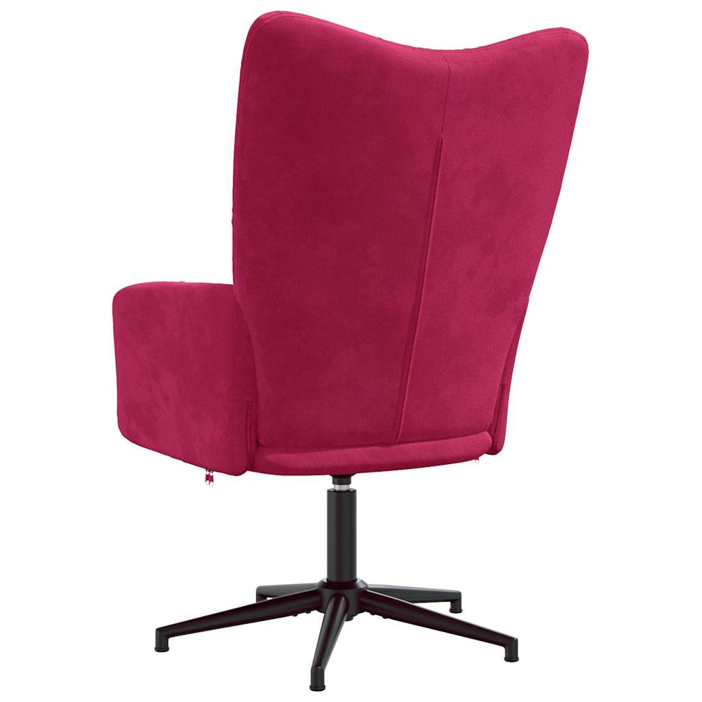 Relaxing Chair Wine Red Velvet