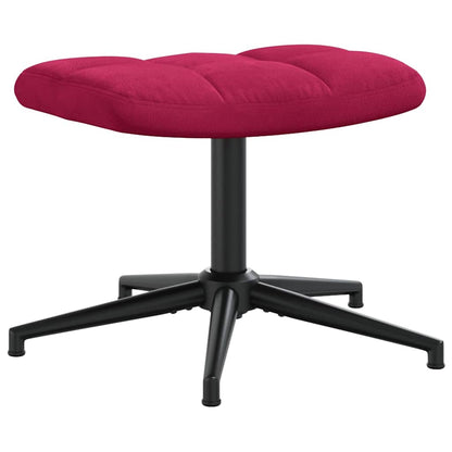 Relaxing Chair with a Stool Wine Red Velvet