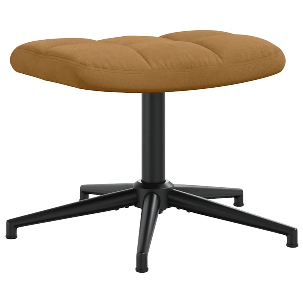 Relaxing Chair with a Stool Brown Velvet