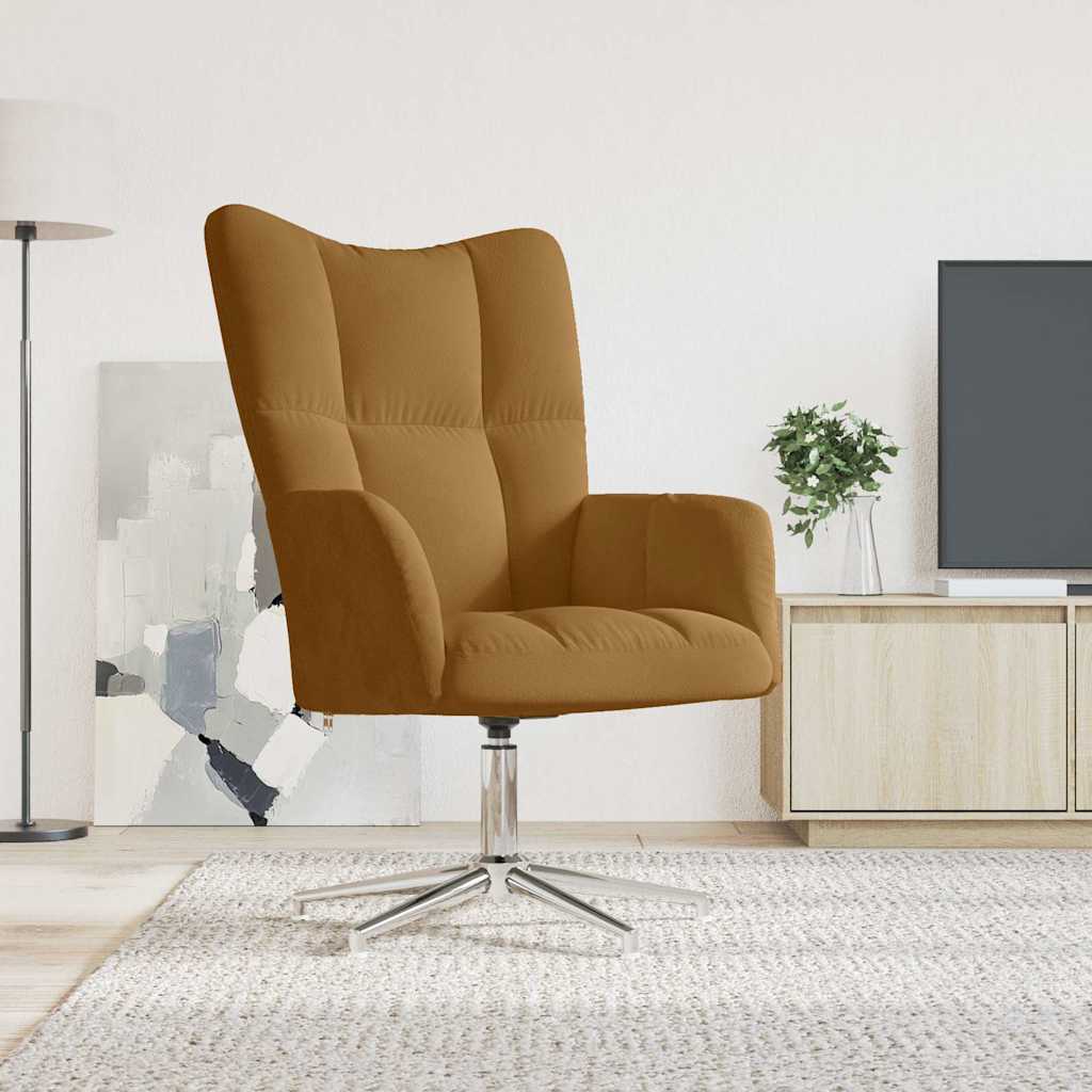 Relaxing Chair Brown Velvet