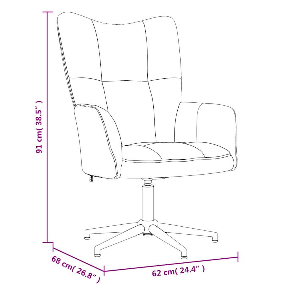 Relaxing Chair with a Stool Wine Red Velvet