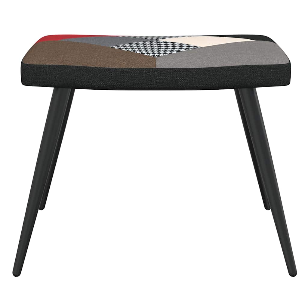 328198 vidaXL Relaxing Chair with a Stool Patchwork Fabric