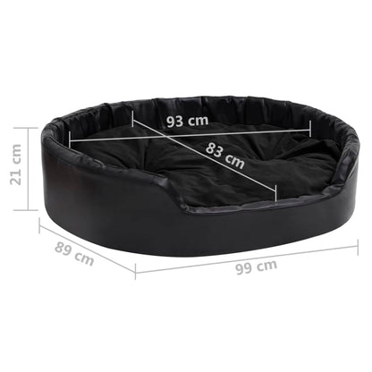 Dog Bed | Black | Faux leather | Medium | Dog Bed | Rectangular