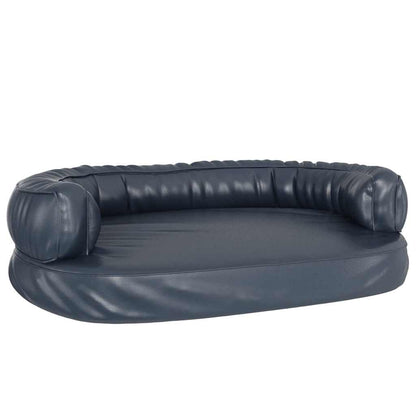 Dog Bed | Dark Blue | Faux Leather | Dog Bed | Rectangular | Modern