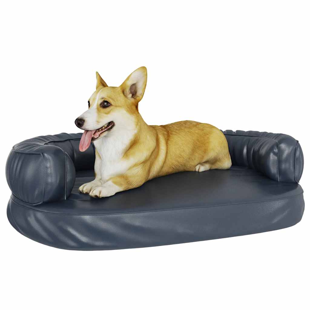 Dog Bed | Dark Blue | Faux Leather | Dog Bed | Rectangular | Modern