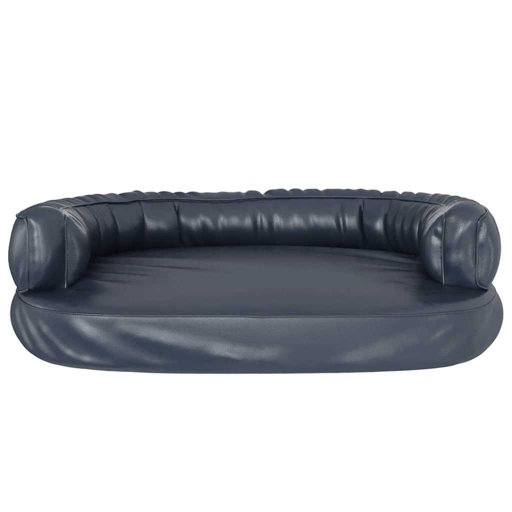 Dog Bed | Dark Blue | Faux Leather | Dog Bed | Rectangular | Modern