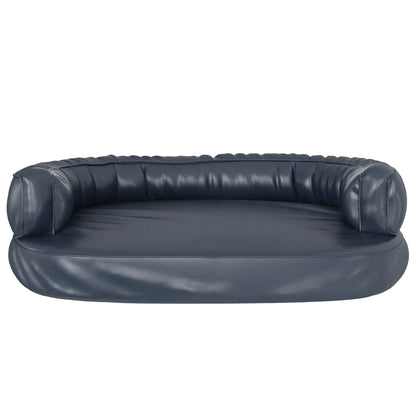 Dog Bed | Dark Blue | Faux Leather | Dog Bed | Rectangular | Modern