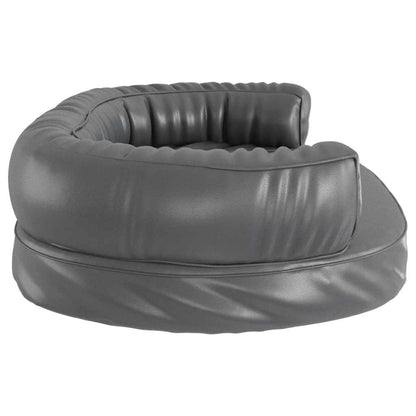 Dog Bed | Grey | Faux leather (100% polyurethane) | 75x53 cm | Ergonomic