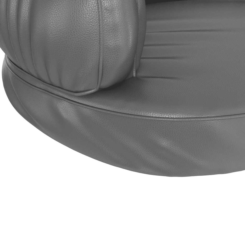 Dog Bed | Grey | Faux leather (100% polyurethane) | 75x53 cm | Ergonomic