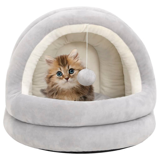 Cat Bed | Grey and cream | Fleece with PP cotton filling | Small
