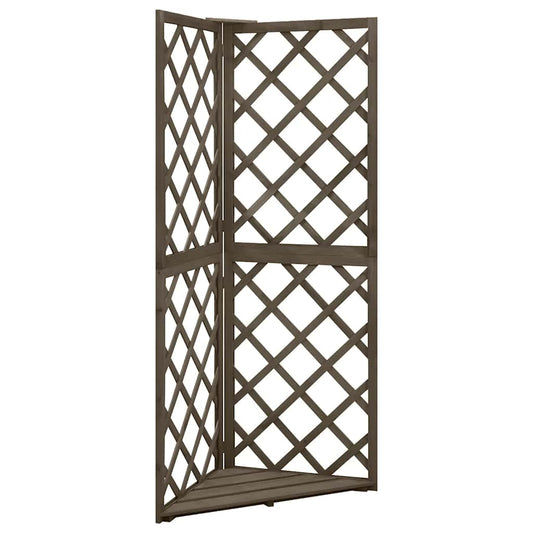 Corner Trellis | Grey | Solid fir wood | Compact | Decorative Inlays