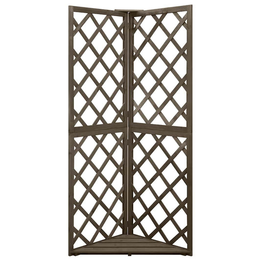 Corner Trellis | Grey | Solid fir wood | Compact | Decorative Inlays